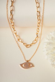 Heliophilia Silver Collar de Metal Dorado con Cadena Ajustable